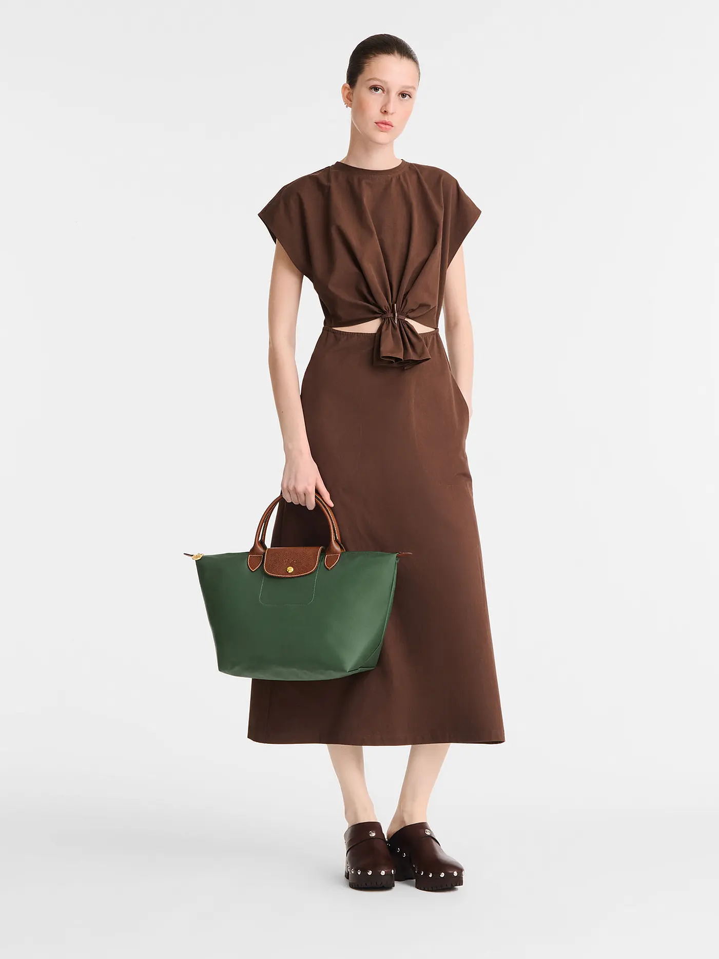 LONGCHAMP | Le Pliage Original Handtasche Medium, Paper | olive